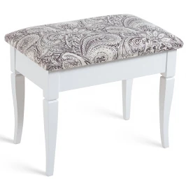 Банкетка Ретро М с ящиком белый, ткань меркурий