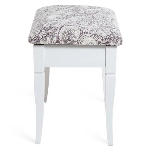 Банкетка Ретро М с ящиком белый, ткань меркурий