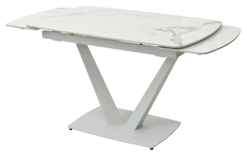 Стол ALATRI 120 GLOSS STATUARIO WHITE SOLID CERAMIC / WHITE, ®DISAUR