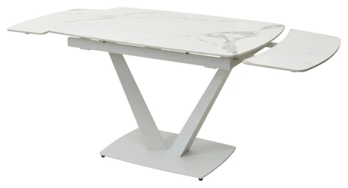 Стол ALATRI 120 GLOSS STATUARIO WHITE SOLID CERAMIC / WHITE, ®DISAUR