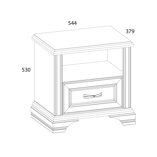 Тумба прикроватная 1S, MONAKO, цвет Сосна винтаж/дуб анкона