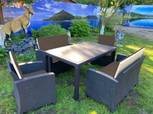 Комплект мебели под искусственный ротанг для отдыха Калифорния «California Family Set» арт.77787/77763/536 КД П