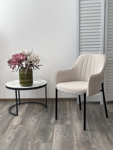 Стул WILSON Daly-02 светло-бежевый, ткань / черный каркас, ®DISAUR