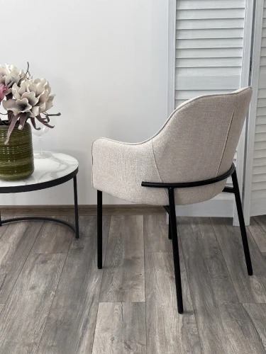 Стул WILSON Daly-02 светло-бежевый, ткань / черный каркас, ®DISAUR