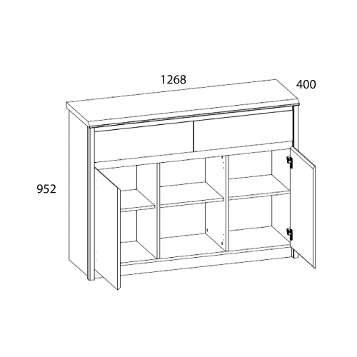 Тумба 2D2S2N, SOMMA, цвет дуб сонома/сосна каньон