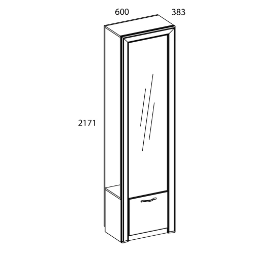 Шкаф 1DZ, OLIVIA, цвет вудлайн крем/дуб анкона