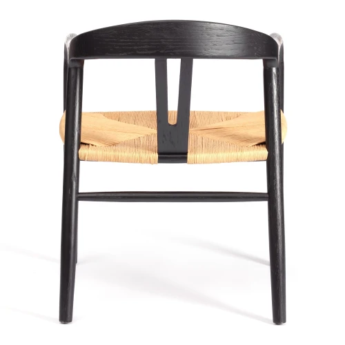 Стул VALI дерево вяз/бечевка, черный, 50х46х77 см