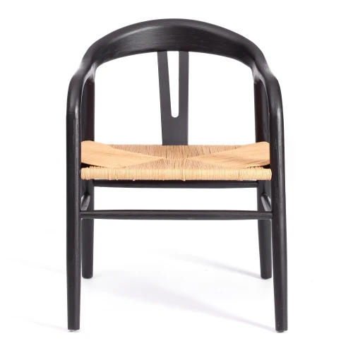 Стул VALI дерево вяз/бечевка, черный, 50х46х77 см