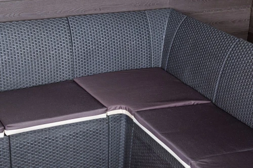 Садовый диван угловой П-образный Калифорния «California» на 10 мест с подушками на сиденье