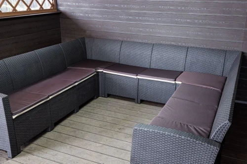 Садовый диван угловой П-образный Калифорния «California» на 10 мест с подушками на сиденье