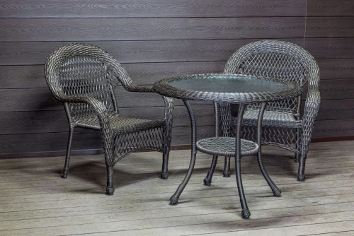 Садовый комплект из искусственного ротанга Мэдисон НЬЮ (Medison NEW) стол круглый D90 + 2 кресла без подушек