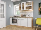 Готовый кухонный гарнитур Барселона-03 Белый Дуб Вотан