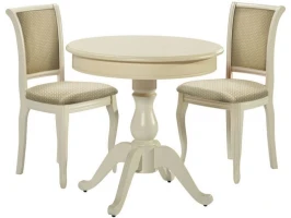 Обеденная группа (Стол Фабрицио-1 и 2 стула Кабриоль), слоновая кость