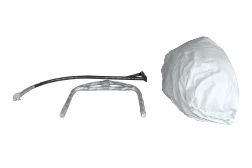 Кресло подвесное Ривьера арт.D66-МТ001 (стойка+основание.черн.,корзн.серая.,подуш.estera лазурный. 3уп. (В))