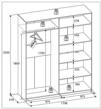 Шкаф 4-х дверный Кара 8