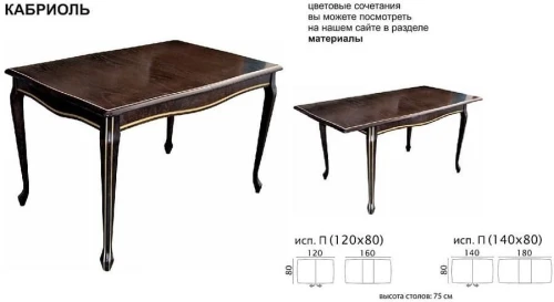 Стол «Кабриоль» 120x80, орех темный