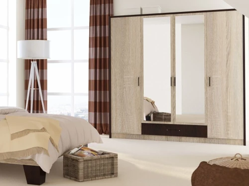 Спальня «Эшли» 4дв шк, Венге/сонома