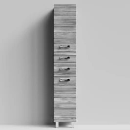 Пенал Орландо 35 напольный, Лиственница структурная контрастно-серая ПВХ 64202, правый