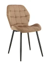 DC829 Стул мягкий, КАПУЧИНО#G62-07 велюр, каркас металл черный КРУГЛЫЙ