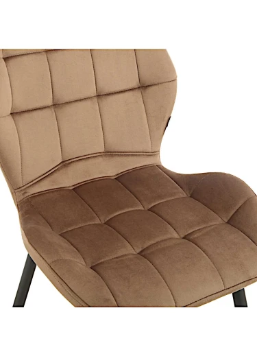 DC829 Стул мягкий, КАПУЧИНО#G62-07 велюр, каркас металл черный КРУГЛЫЙ