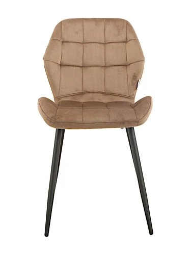 DC829 Стул мягкий, КАПУЧИНО#G62-07 велюр, каркас металл черный КРУГЛЫЙ