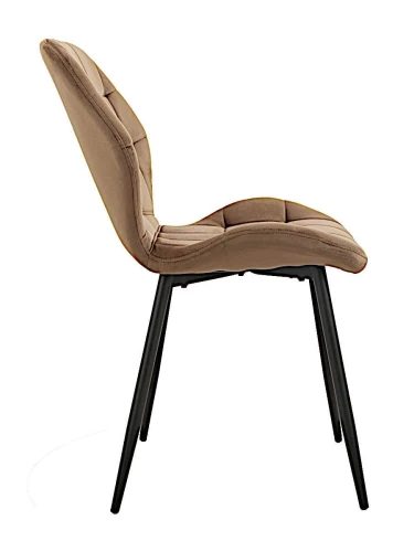 DC829 Стул мягкий, КАПУЧИНО#G62-07 велюр, каркас металл черный КРУГЛЫЙ