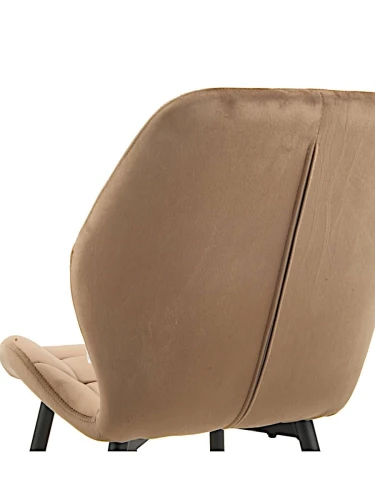 DC829 Стул мягкий, КАПУЧИНО#G62-07 велюр, каркас металл черный КРУГЛЫЙ