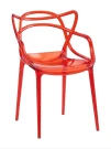DC459 Стул пластиковый литой, прозрачный КРАСНЫЙ