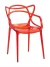 DC459 Стул пластиковый литой, прозрачный КРАСНЫЙ