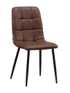C919/DC809 Стул мягкий, КОРИЧНЕВЫЙ#19-2 экокожа, каркас металл черный КРУГЛЫЙ