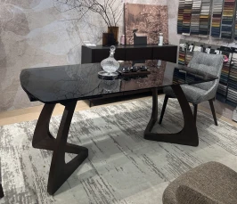 Стол DAKAR 180 GLOSS AMBER JADE SOLID CERAMIC / Орех, ®DISAUR