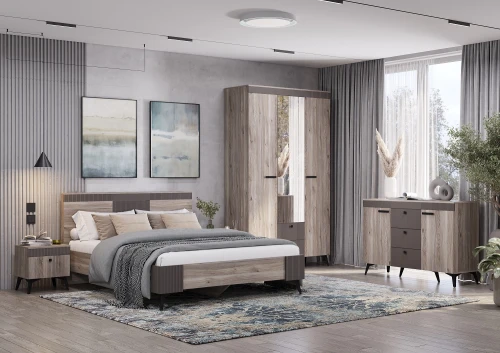 Шкаф 3-х створчатый Кассандра ШК-08, Дуб смоки, MF14