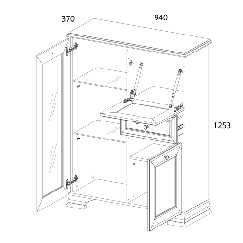TIFFANY, Шкаф-витрина 1V2D1S. Цвет БЕЛЫЙ