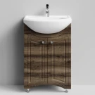 Тумба Адам 55 напольный, Дуб крымский коричневый ПВХ 131005-9005 Vodok с раковиной в комплекте