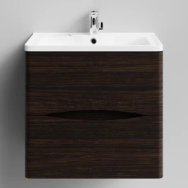 Тумба Адель 60  подвесной, Палисандр ПВХ 43101 Vodok с раковиной в комплекте