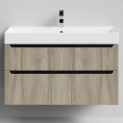Тумба Бонум 1, 100 подвесной, Дуб цвет 22 Vodok с раковиной в комплекте