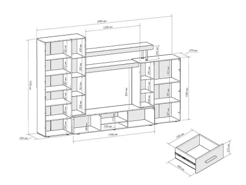 Тумба центральная Модерн ТБ-400 Дуб белый