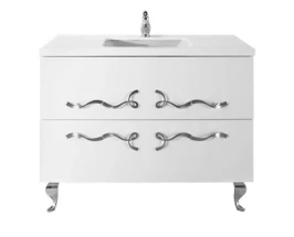 Тумба Мэй 80-90 напольный, 2 ящика, RAL Vodok с раковиной в комплекте