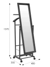 Вешалка костюмная с зеркалом на колесах В 24Н венге