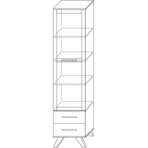 Шкаф-витрина Вега Скандинавия 450, серый