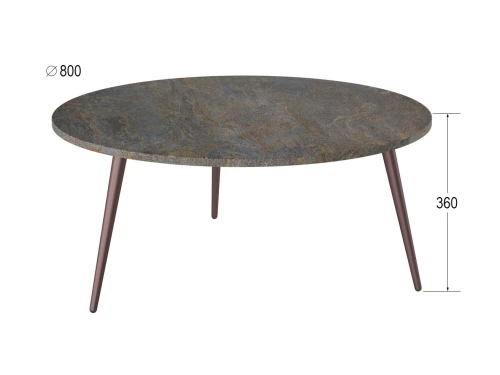 Стол журнальный Рикон гранж/винный металлик