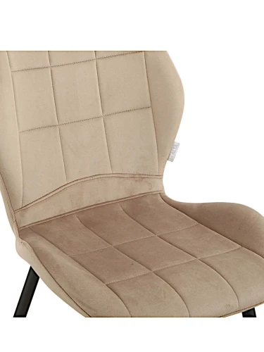 DC827 Стул мягкий, МОККО#G62-13 велюр, каркас металл черный КРУГЛЫЙ