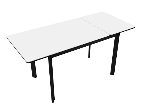 Стол DikLine LK90 Керамика Mono white (белый матовый) /подстолье черное/опоры черные