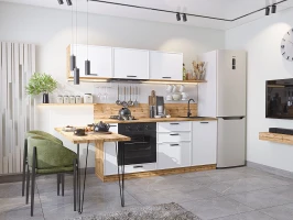 Кухня прямая модульная Фрейм-01 White Silk White Silk/Дуб Вотан 1782*2300*600