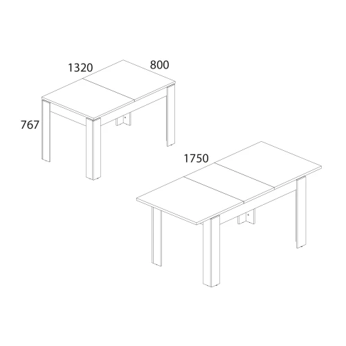 DOORSET, Стол раздвижной. Цвет ДУБ НАВАРРА