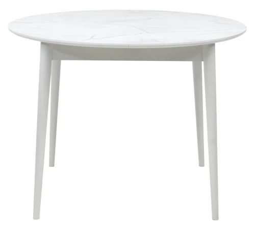 Стол BOLERO 105 см Жемчужный Перито (Белый Мрамор), HPL / Белый М-City