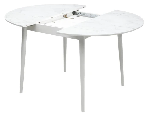 Стол BOLERO 105 см Жемчужный Перито (Белый Мрамор), HPL / Белый М-City