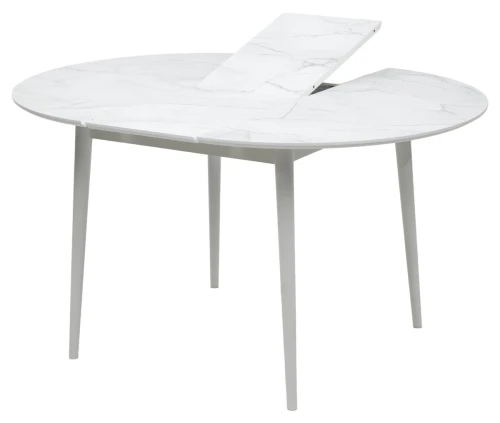 Стол BOLERO 105 см Жемчужный Перито (Белый Мрамор), HPL / Белый М-City