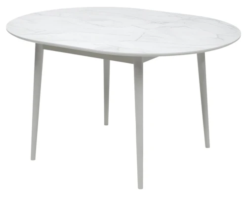 Стол BOLERO 105 см Жемчужный Перито (Белый Мрамор), HPL / Белый М-City