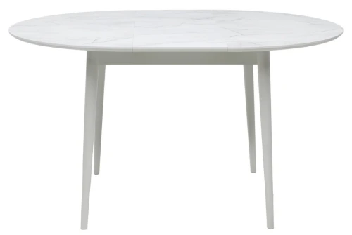 Стол BOLERO 105 см Жемчужный Перито (Белый Мрамор), HPL / Белый М-City